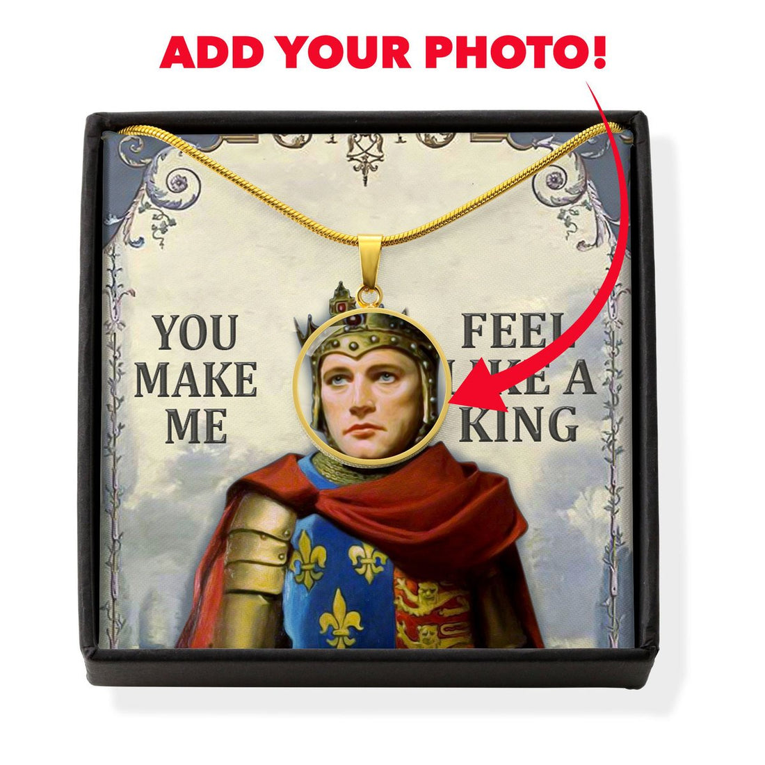 Henry V Customized Photo Circle Pendant With POD Message Card