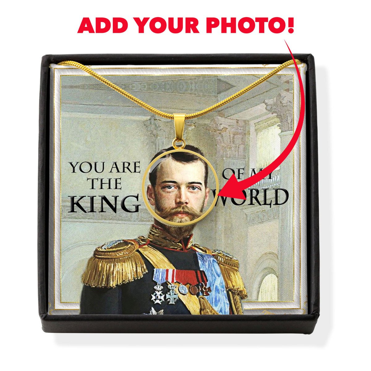 Nicholas II of Russia Customized Photo Circle Pendant Necklace