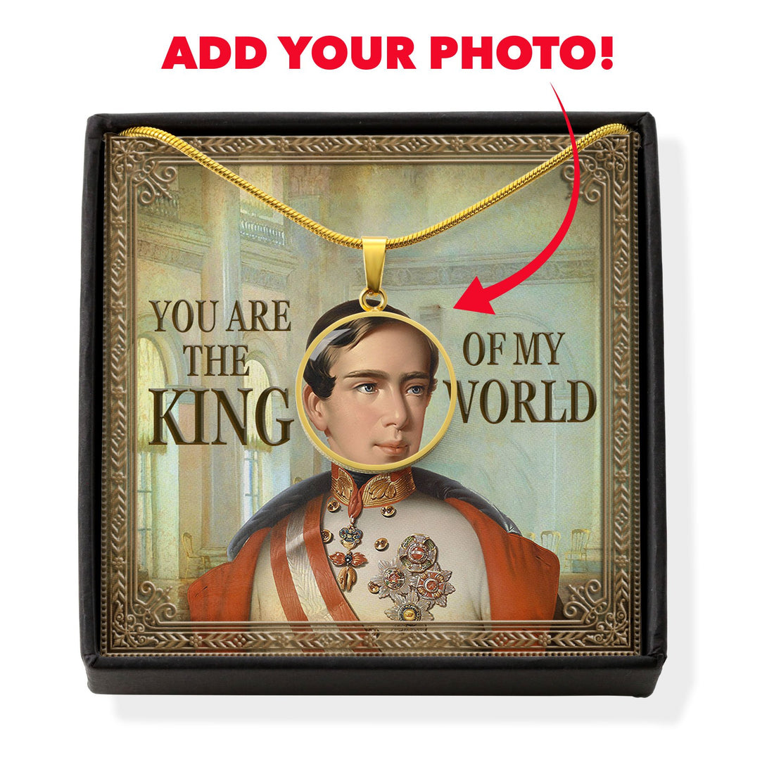 Emperor Franz-Joseph I - Austria Customized Photo Circle Pendant with POD Message Card