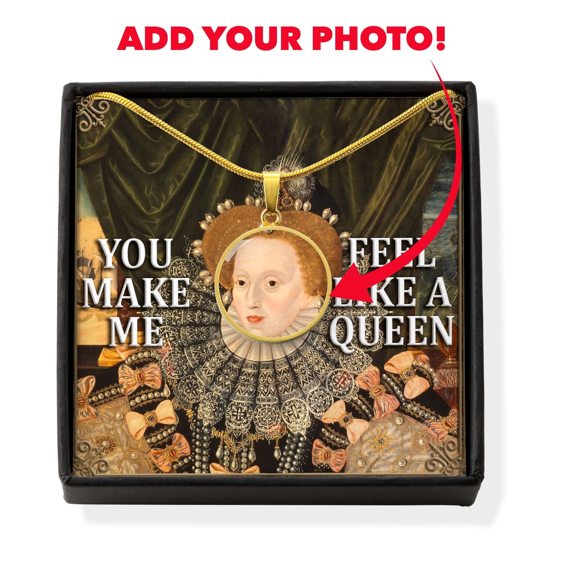 Queen Elizabeth I Circle Pendant with POD Message Card