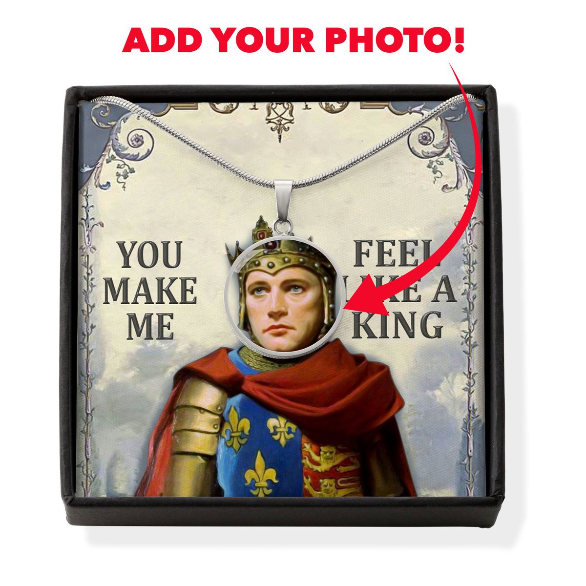 Henry V Customized Photo Circle Pendant With POD Message Card