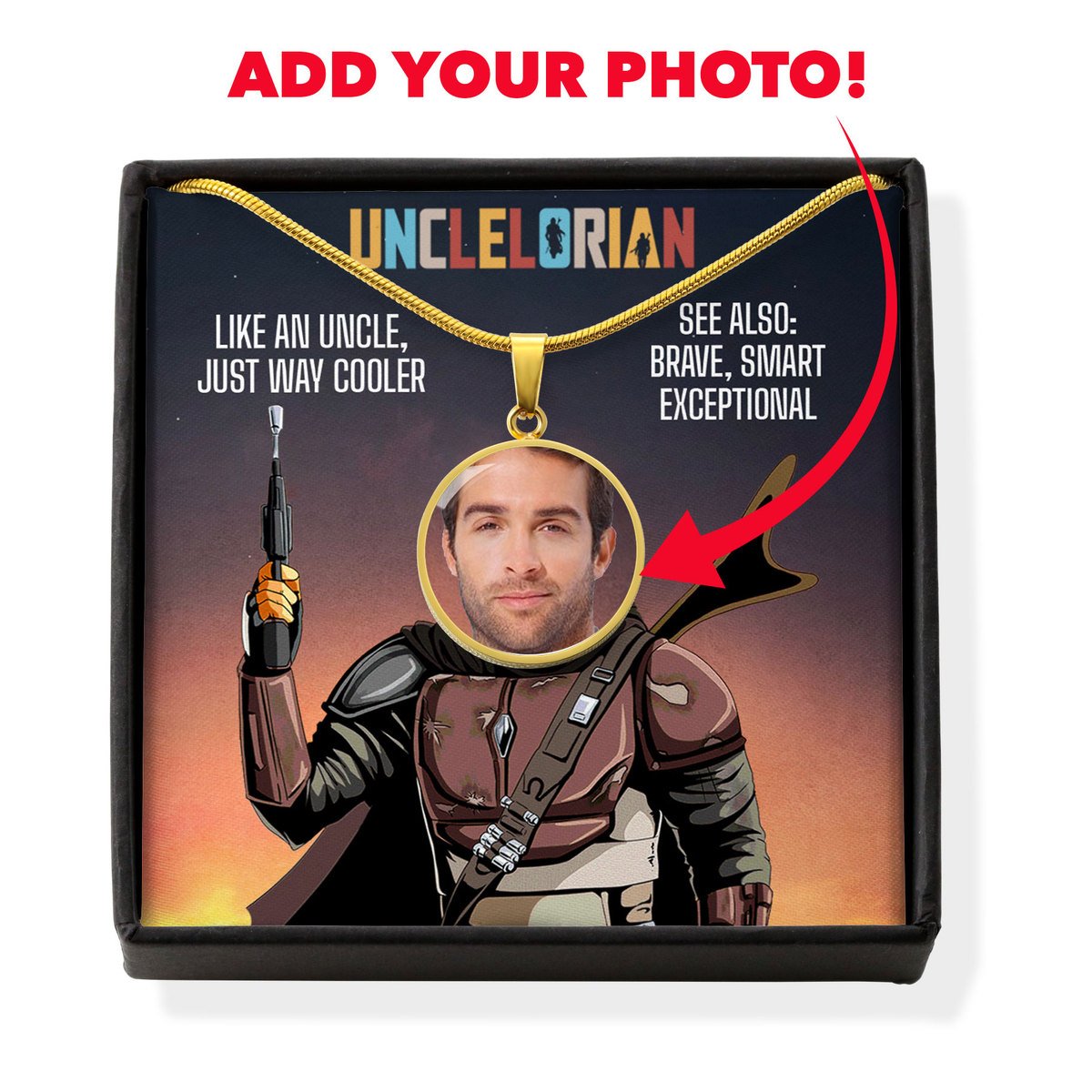 Unclelorian Custom Star War Personalized Customized Portrait Circle Pendant Box