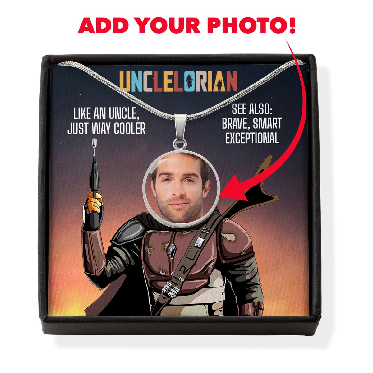 Unclelorian Custom Star War Personalized Customized Portrait Circle Pendant Box