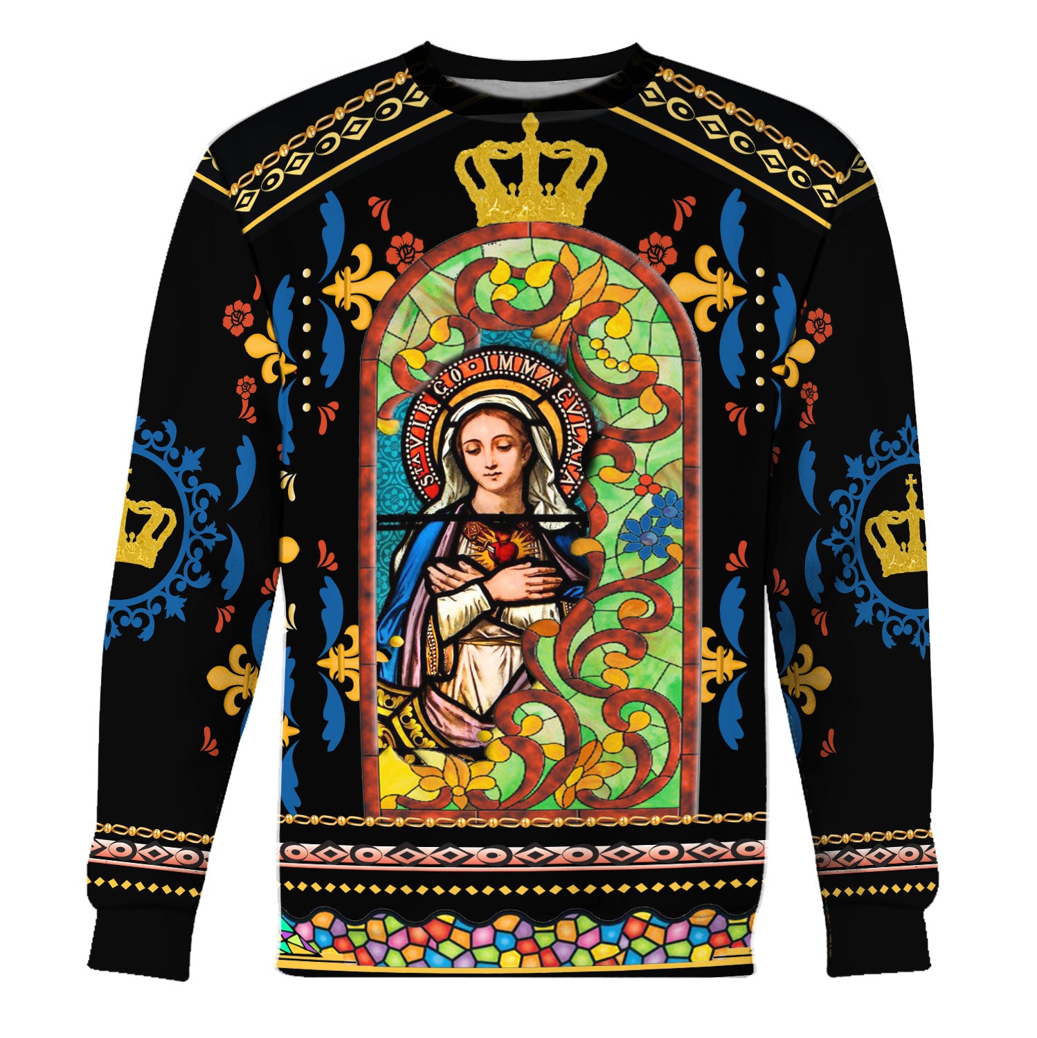 Tracksuit Tops Pullover Sweatshirt Mary Stained Glass 3D Apparel