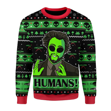 Gearhomies Christmas Unisex Sweater UFO Alien 3D Apparel