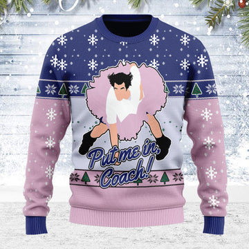 Customspig Ugly Christmas Sweater Put Me In Coach 3D Apparel