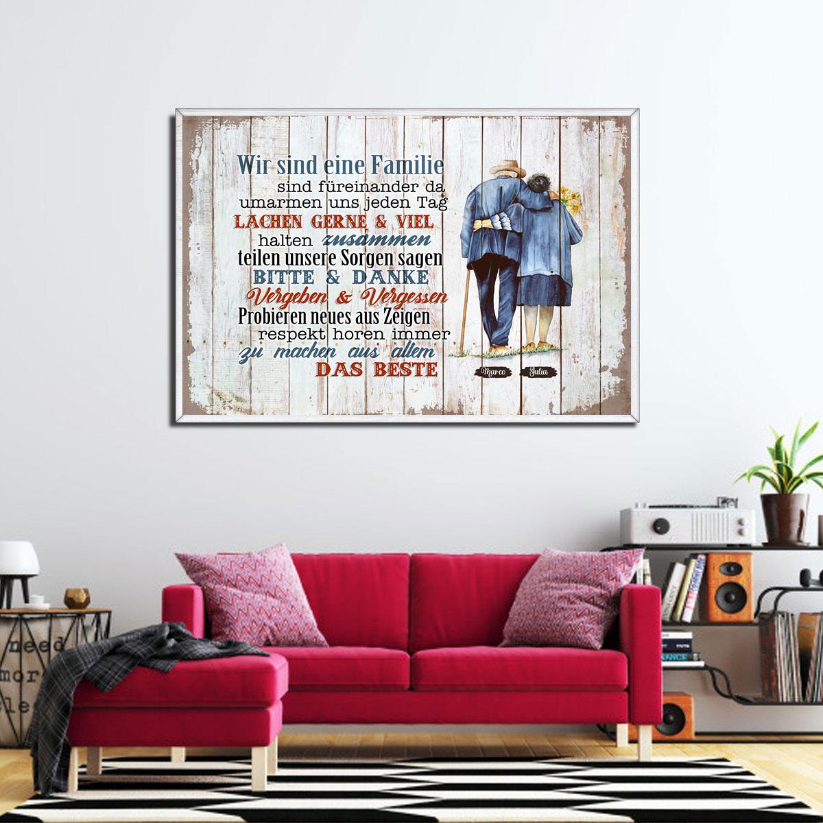 Customized Wall Art Bild Planken-Schild - Familienregeln