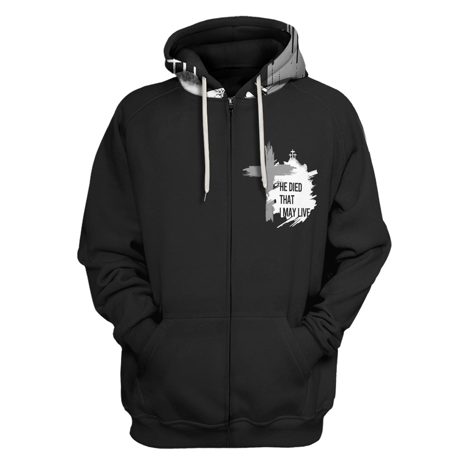 Customspig Tops Pullover Sweatshirt He Died That I May Live Cross Christian 3D Apparel