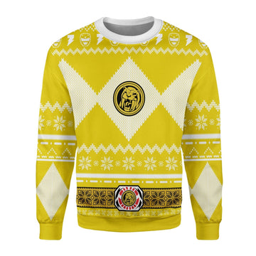 Gearhomies Christmas Unisex Sweater Yellow Power Ranger 3D Apparel