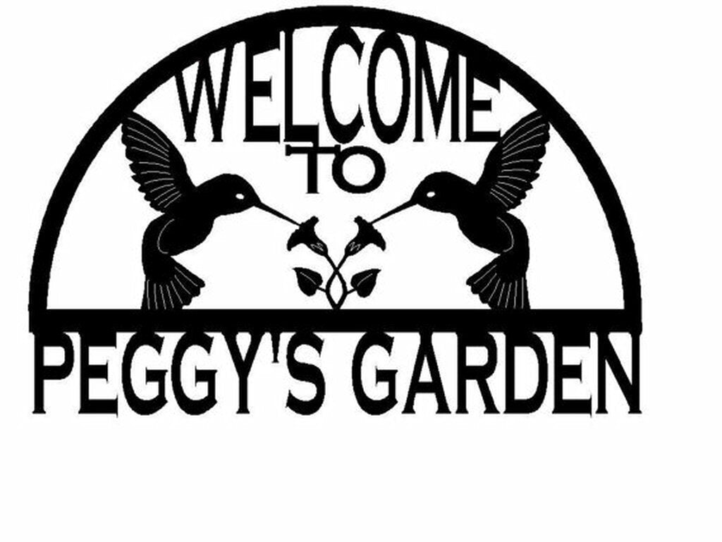 CustomsPig Personalized Welcome Sign with Hummingbird Garden Metal Wall Art