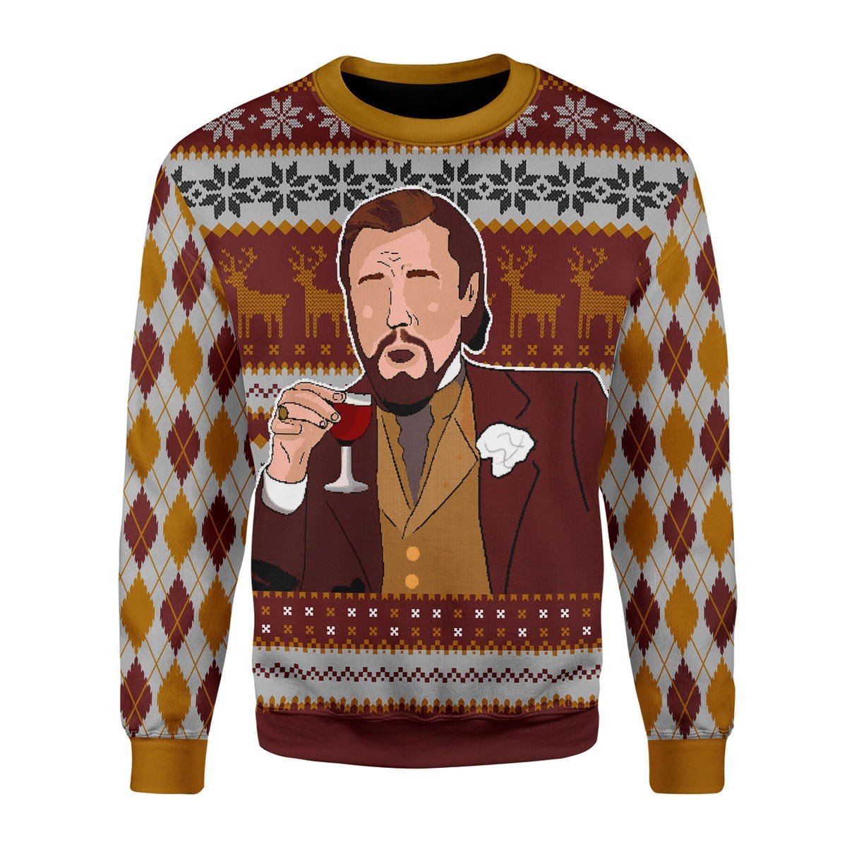 Customspig Christmas Sweater Leo Laughing Meme Merry Christmas 3D Apparel