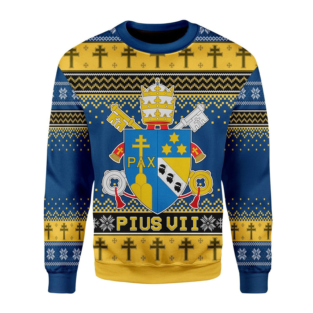 Gearhomies Christmas Unisex Sweater Pius VII Coat of Arms 3D Apparel