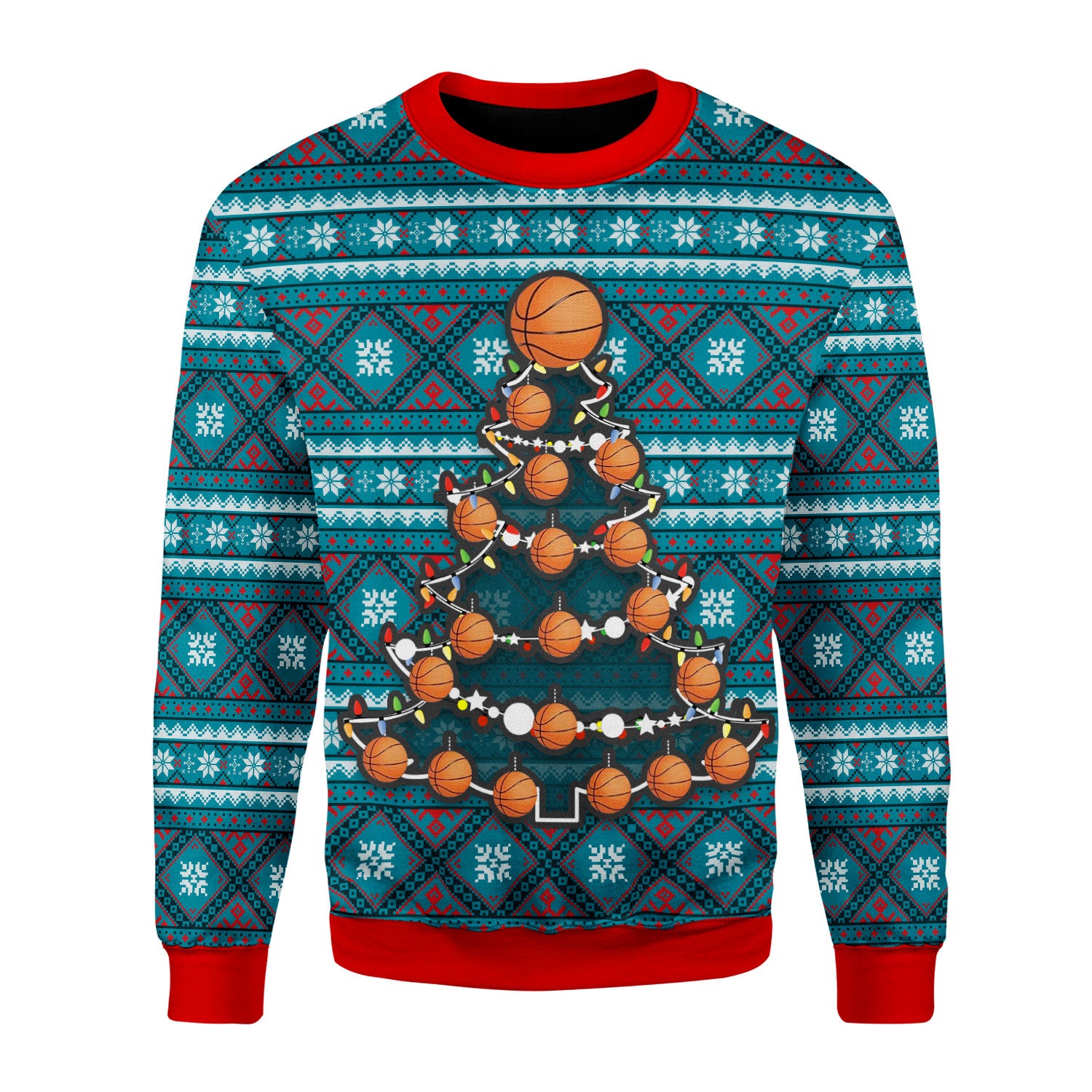 Customspig Christmas Sweater Basketball Christmas Tree 3D Apparel