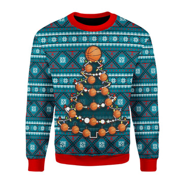 Customspig Christmas Sweater Basketball Christmas Tree 3D Apparel