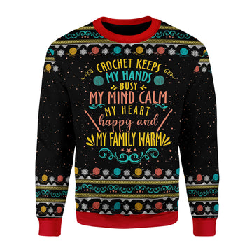 Customspig Christmas Sweater Crochet Keep My Hand Busy 3D Apparel