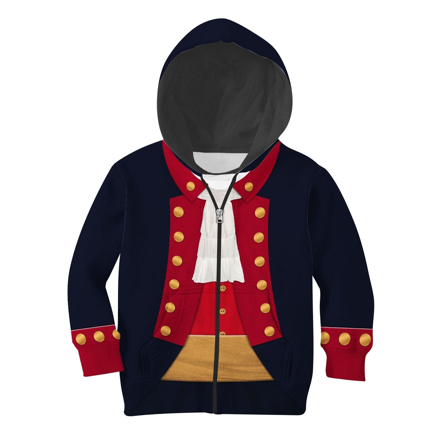 John Paul Jones Revolutionary War Uniform Kid Zip Hoodie / Toddler 2T Qm1410