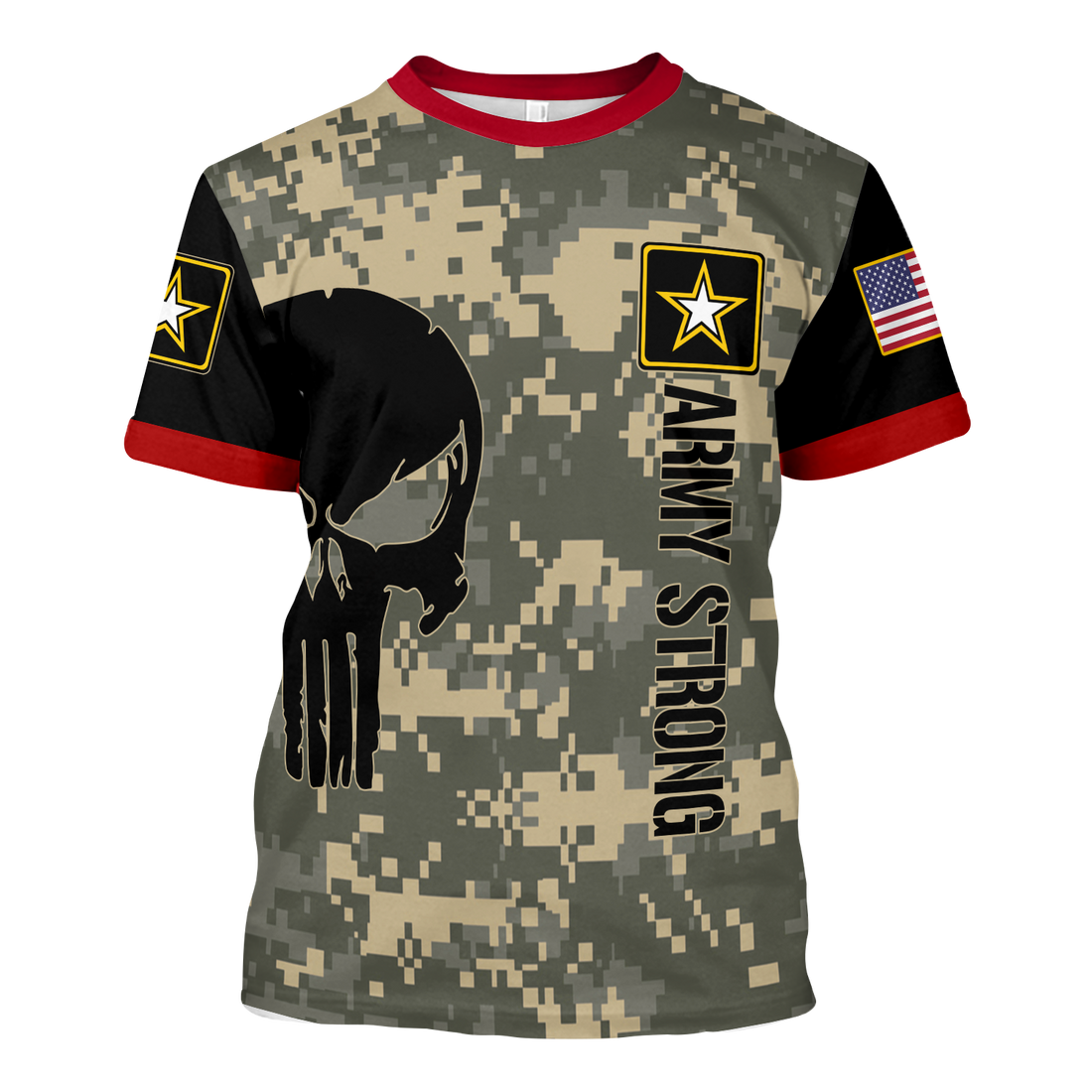 Customspig T-shirt WW1 US Army Uniform Army Drill Sergeant Badge Shield Army 3D Apparel