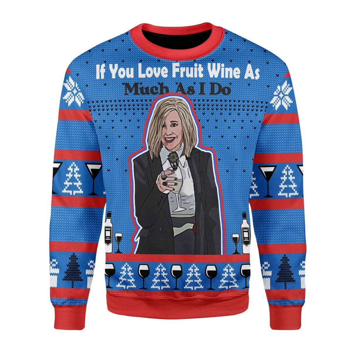 Gearhomies Christmas Unisex Sweater Fruit Wine Schitt's Creek Ugly Christmas 3D Apparel