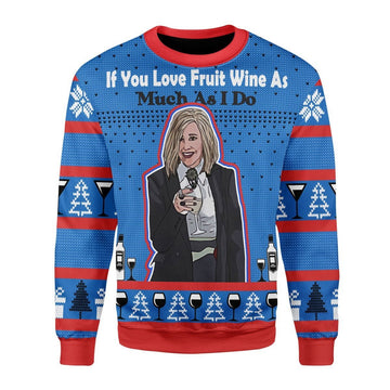 Gearhomies Christmas Unisex Sweater Fruit Wine Schitt's Creek Ugly Christmas 3D Apparel