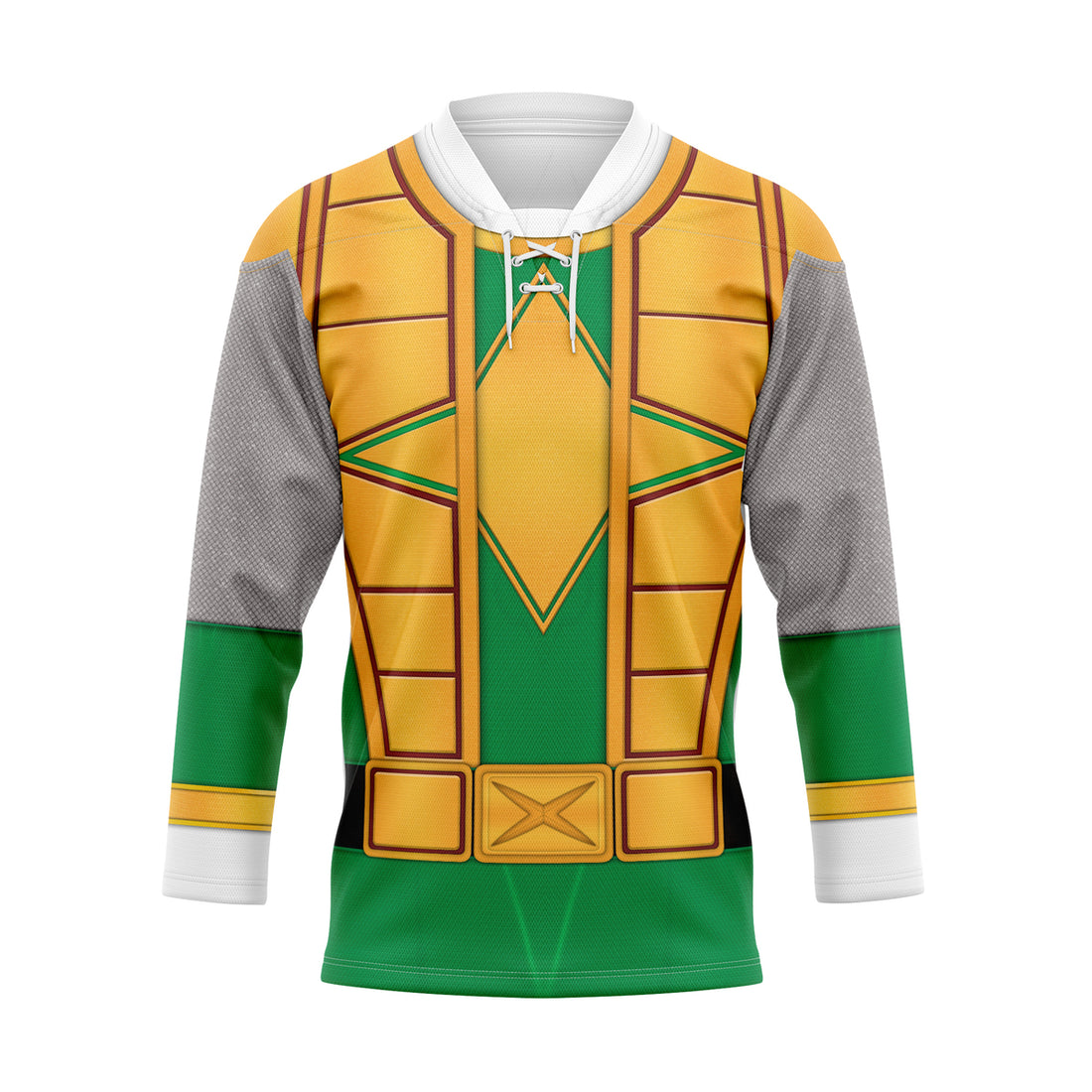 HumansBold Power Rangers Ninja Storm Green Samurai Ranger Hockey Jersey
