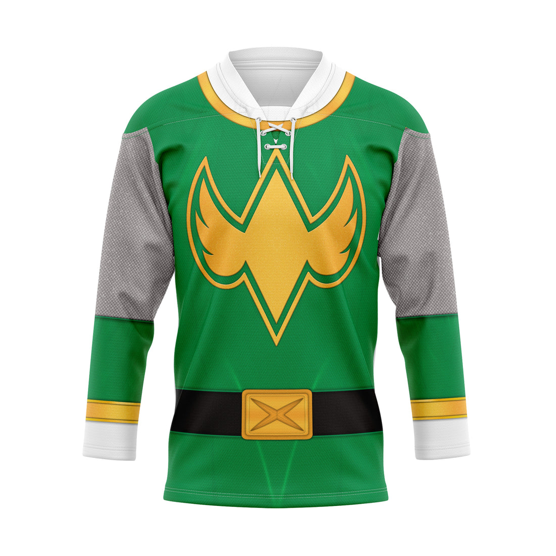 HumansBold Power Rangers Ninja Storm Green Ranger Hockey Jersey