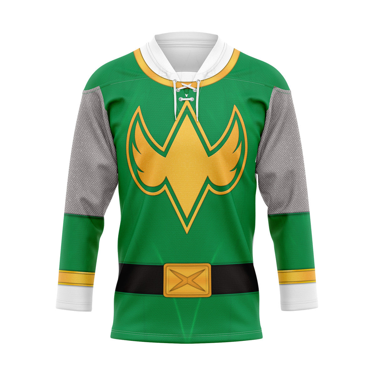 HumansBold Power Rangers Ninja Storm Green Ranger Hockey Jersey
