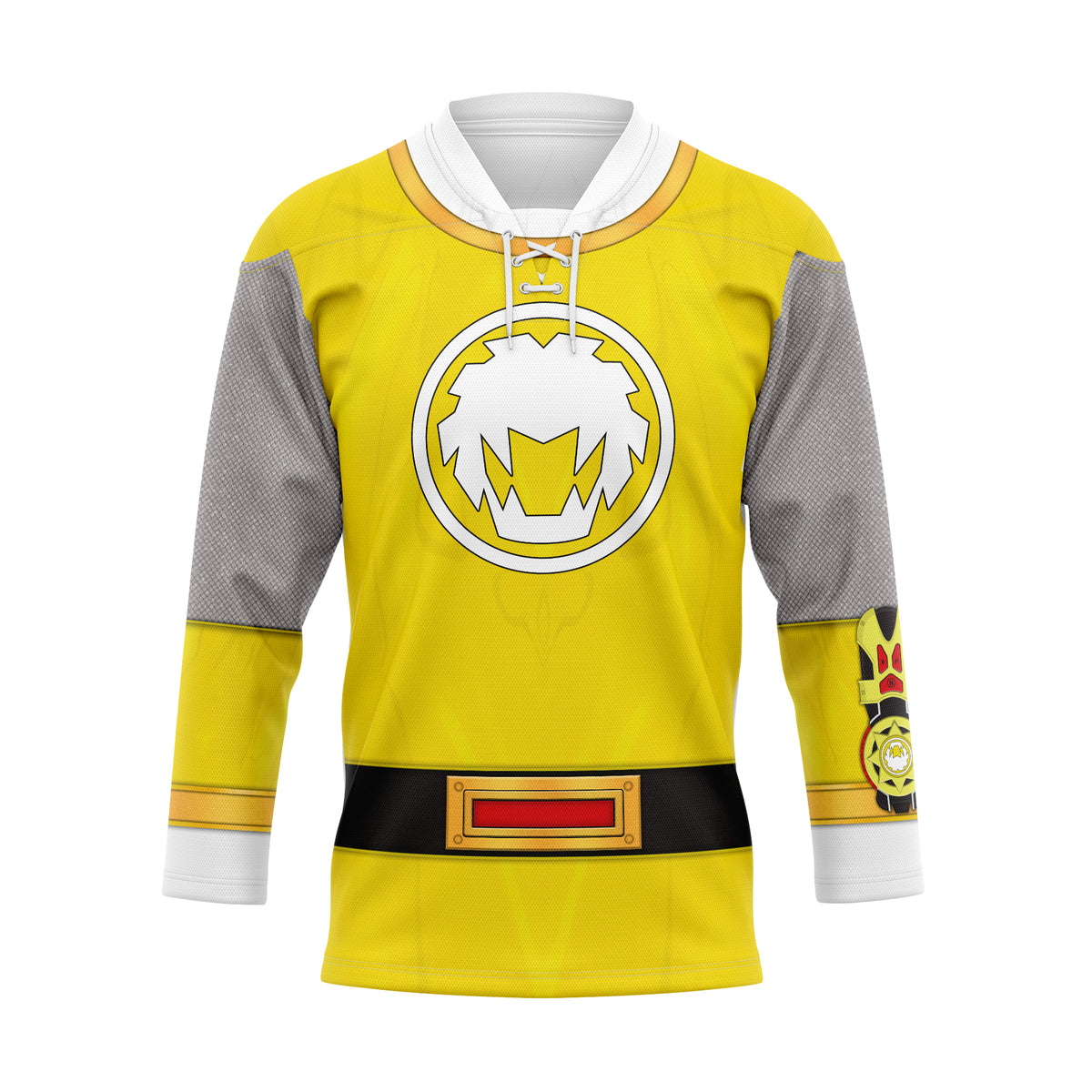 HumansBold Power Rangers Ninja Storm Yellow Ranger Hockey Jersey
