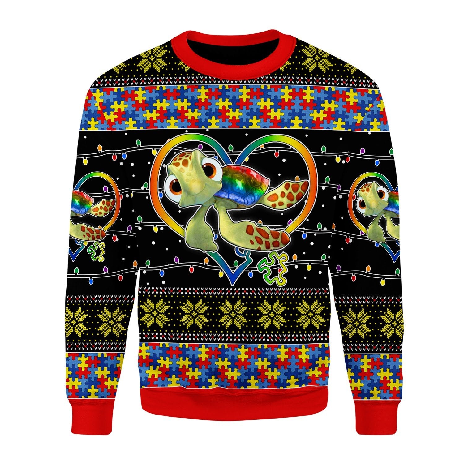 Customspig Christmas Sweater Autism Be You The World Will Aujust 3D Apparel