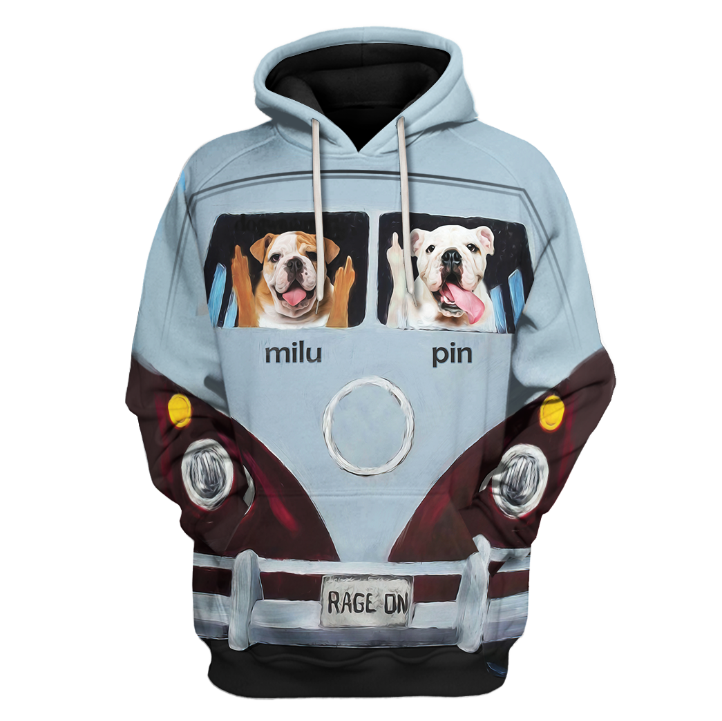 Customized Photo All Over Print Hoodie Funny Pet In Car