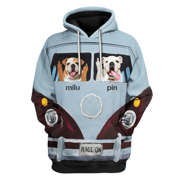 Customized Photo All Over Print Hoodie Funny Pet In Car