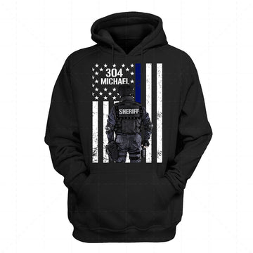CustomsPig Tops Personalized Name And Number Deputy Sheriff American Flag