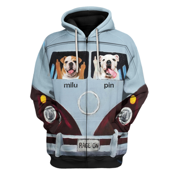 Customized Photos Zip Hoodie Funny Pet In Car