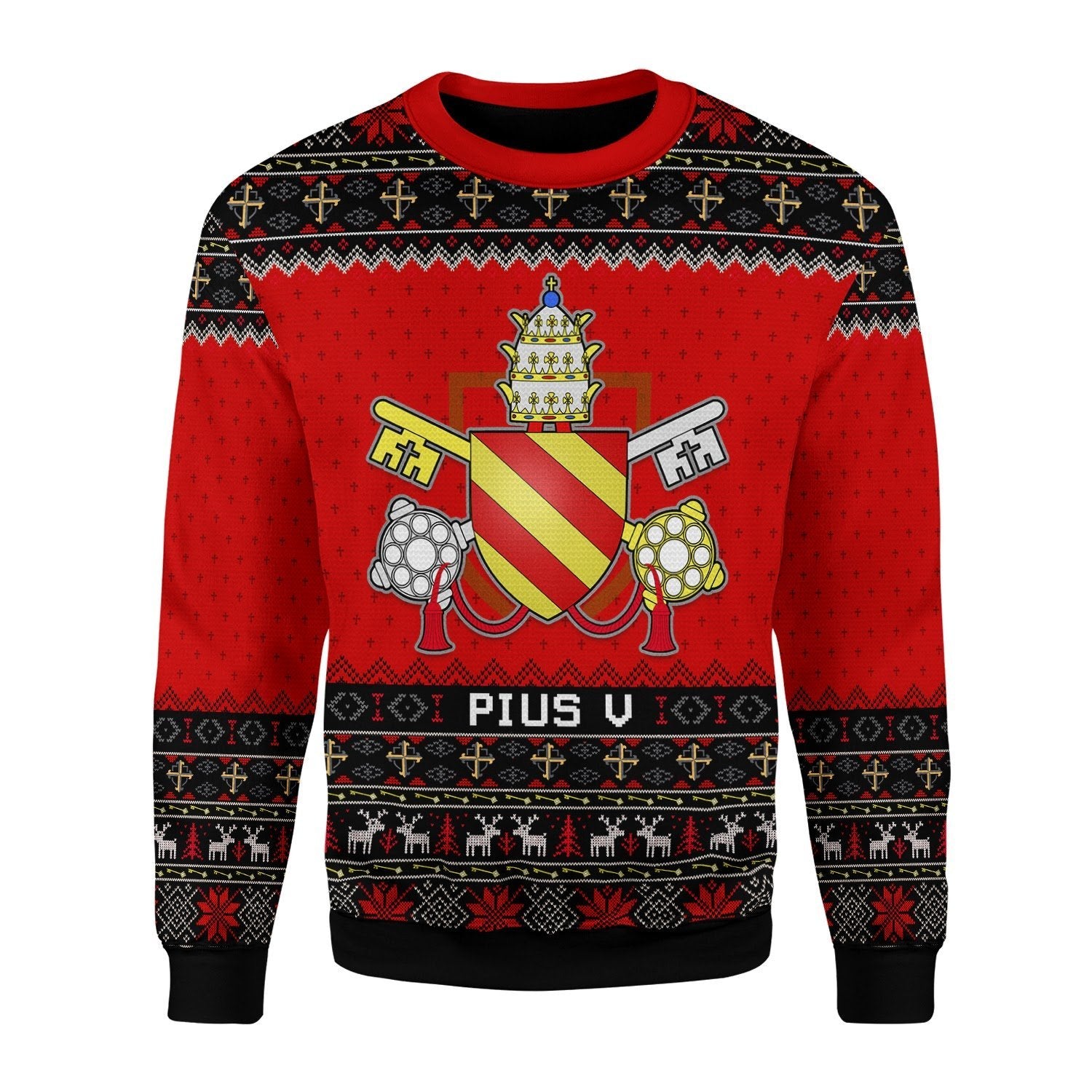 Gearhomies Christmas Unisex Sweater Pope Pius V Christmas 3D Apparel
