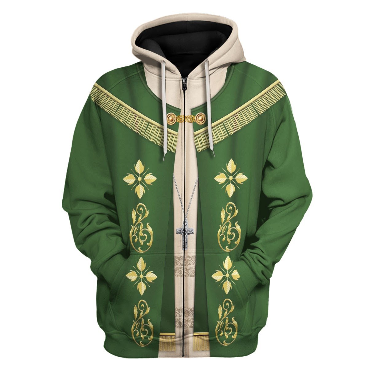 Tracksuit Tracksuit Pullover Sweatshirt Pope Francis in Green Choir Dress 3D Apparel