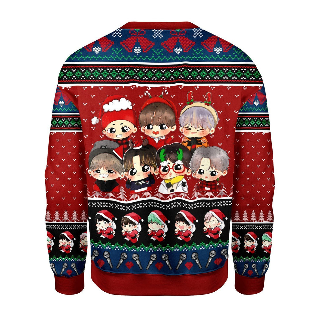 Gearhomies Christmas Unisex Sweater BTS Band Ugly Christmas 3D Apparel