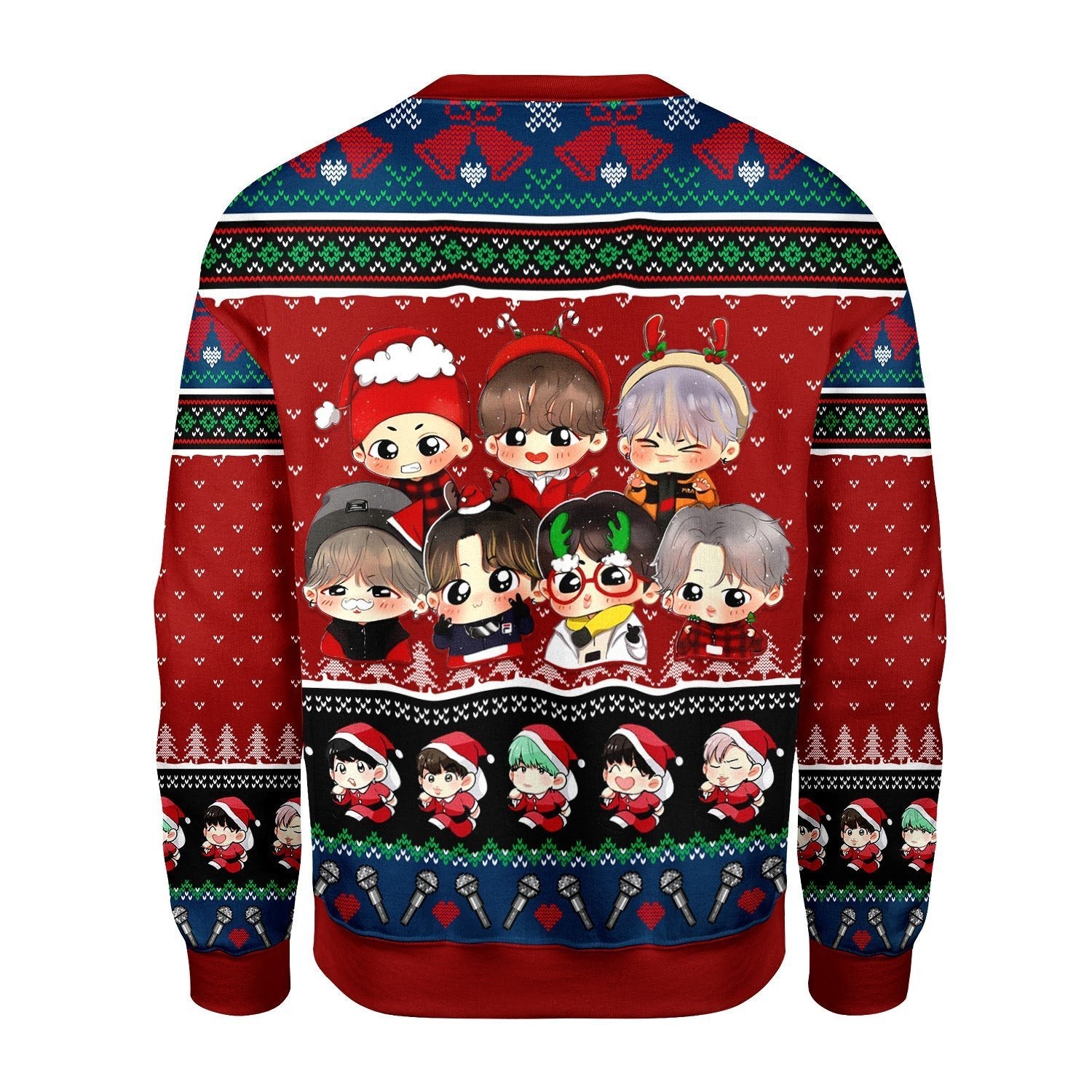 Gearhomies Christmas Unisex Sweater BTS Band Ugly Christmas 3D Apparel