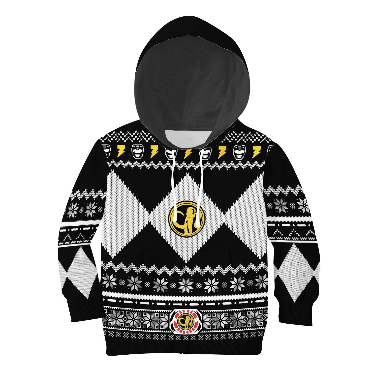 HumansBold 3D Kid Hoodie Black Power Rangers