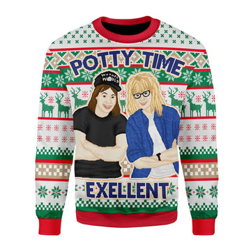 Customspig Christmas Sweater Potty Time Exellent 3D Apparel