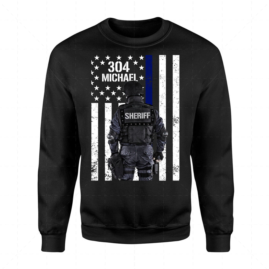 CustomsPig Tops Personalized Name And Number Deputy Sheriff American Flag