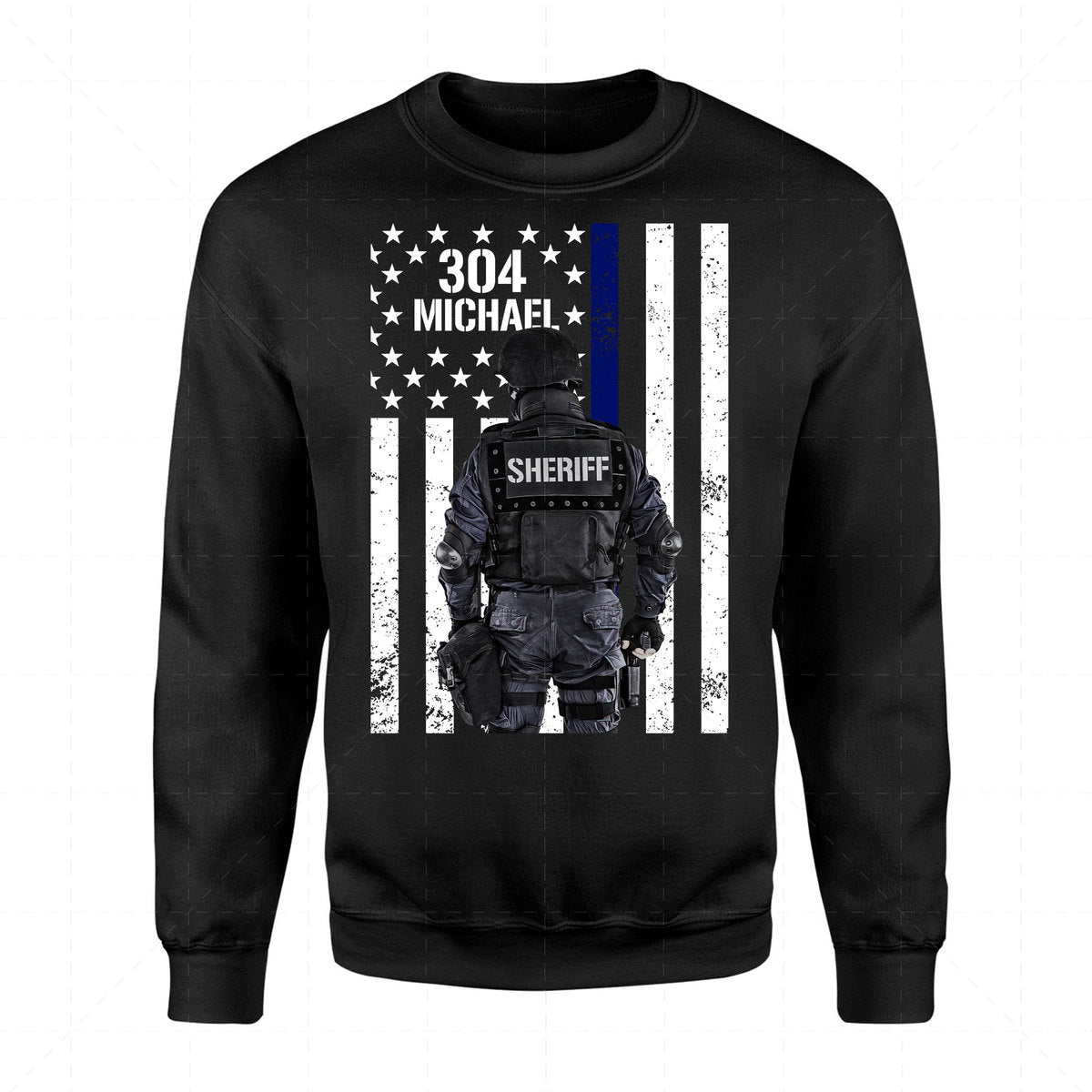 CustomsPig Tops Personalized Name And Number Deputy Sheriff American Flag