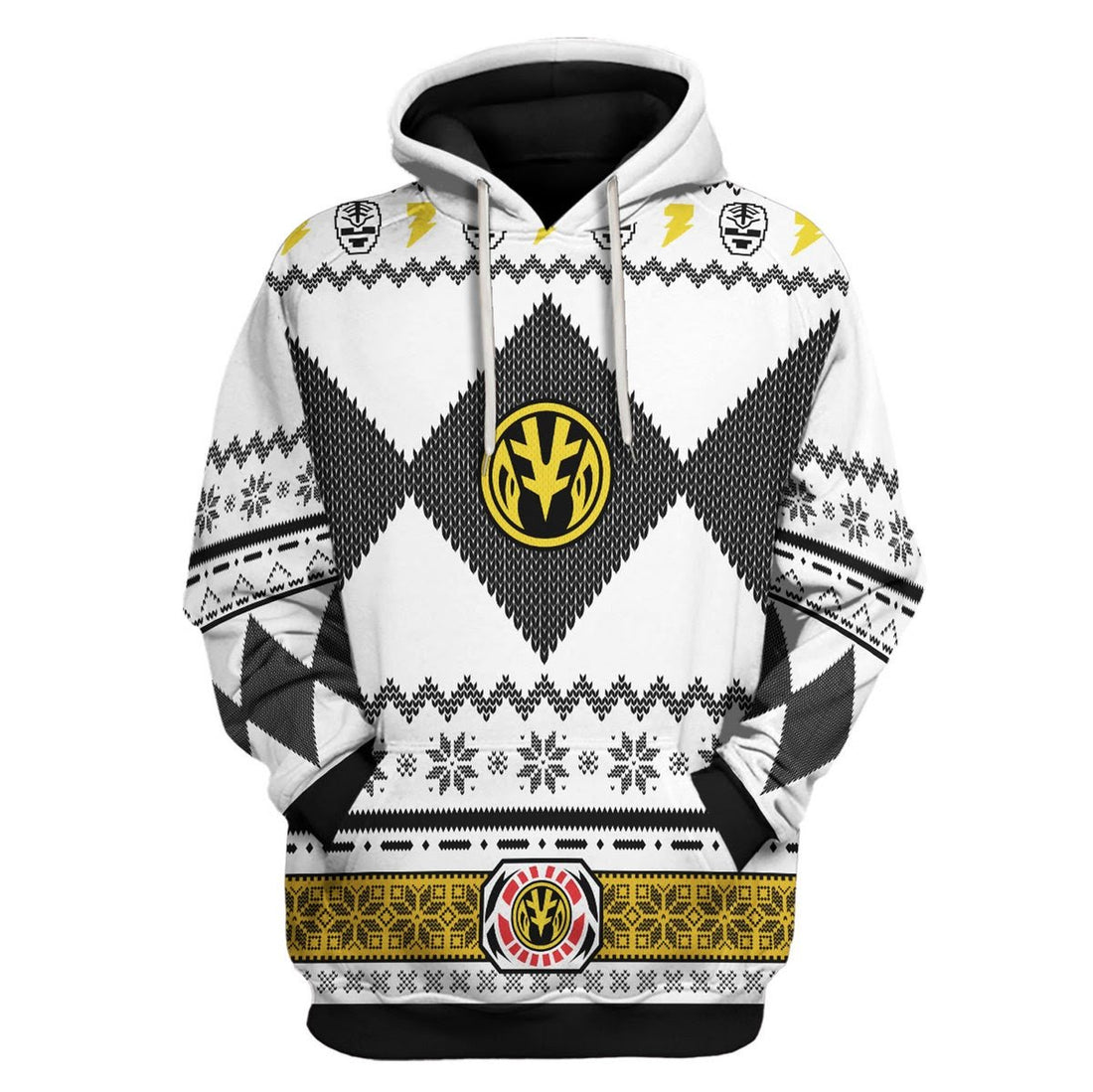 Gearhomies 3D Hoodie MightyMorphin, White