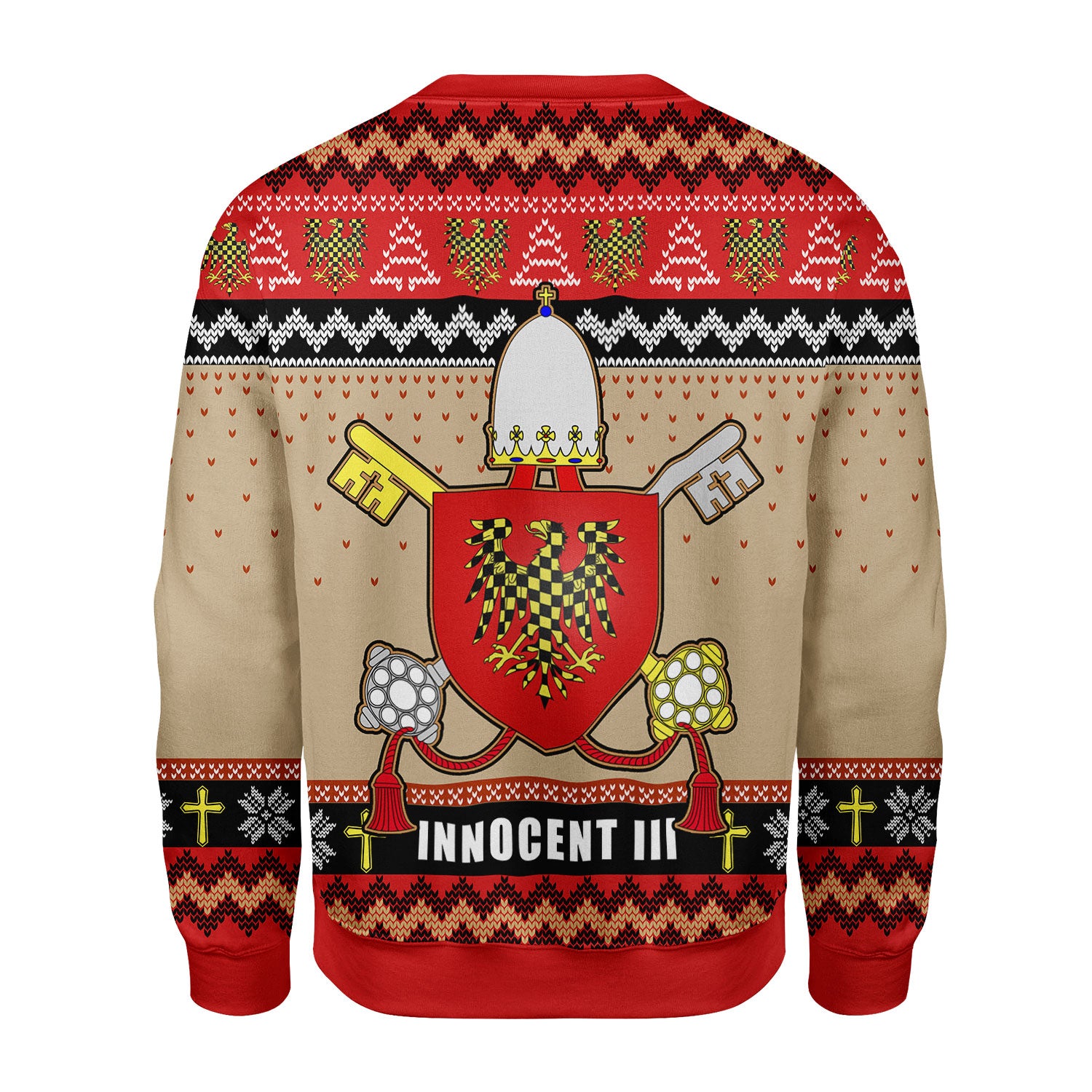 Customspig Christmas Sweater Pope Innocent III Coat of Arms 3D Apparel