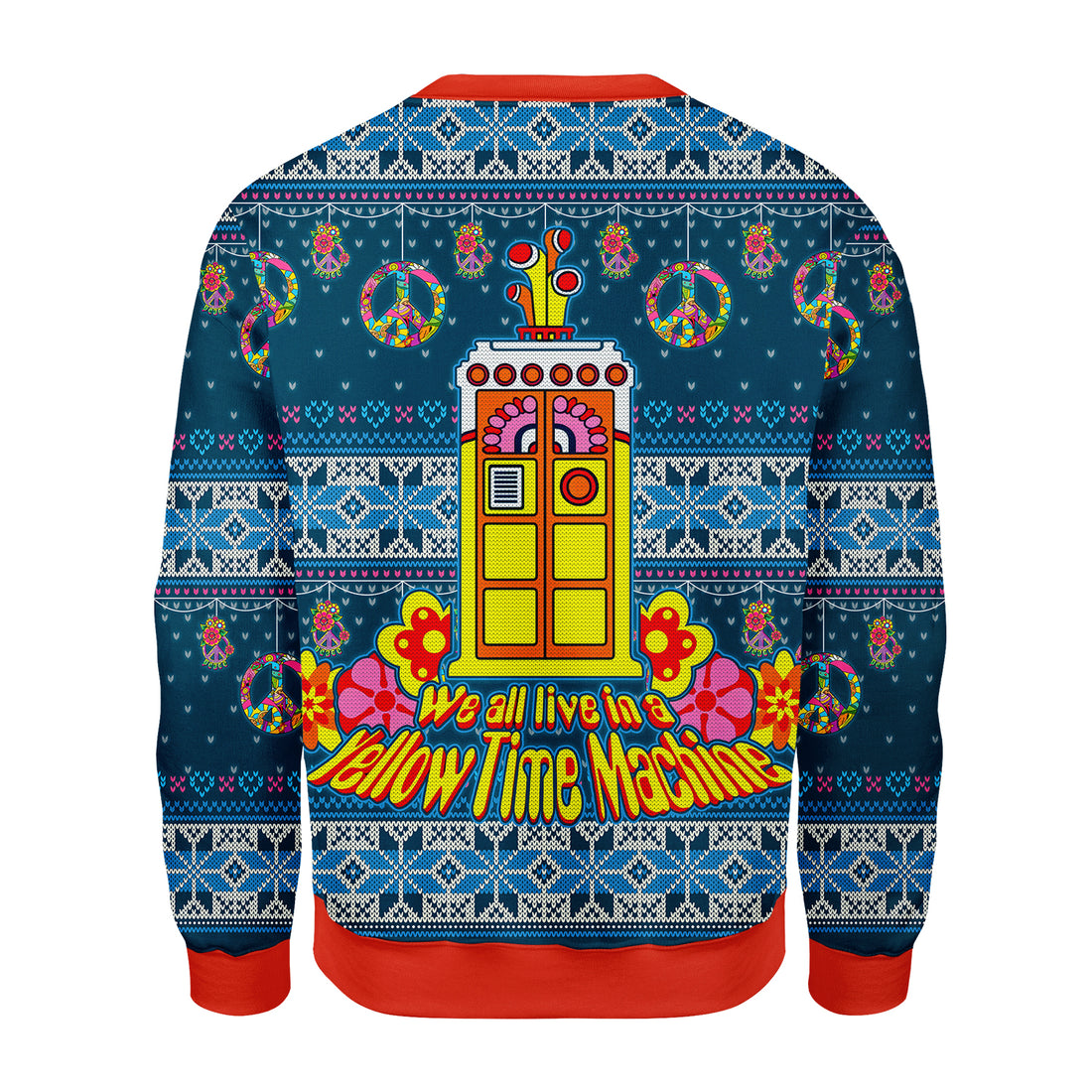 Customspig Christmas Sweater We All Live In A Yellow Time Machine 3D Apparel