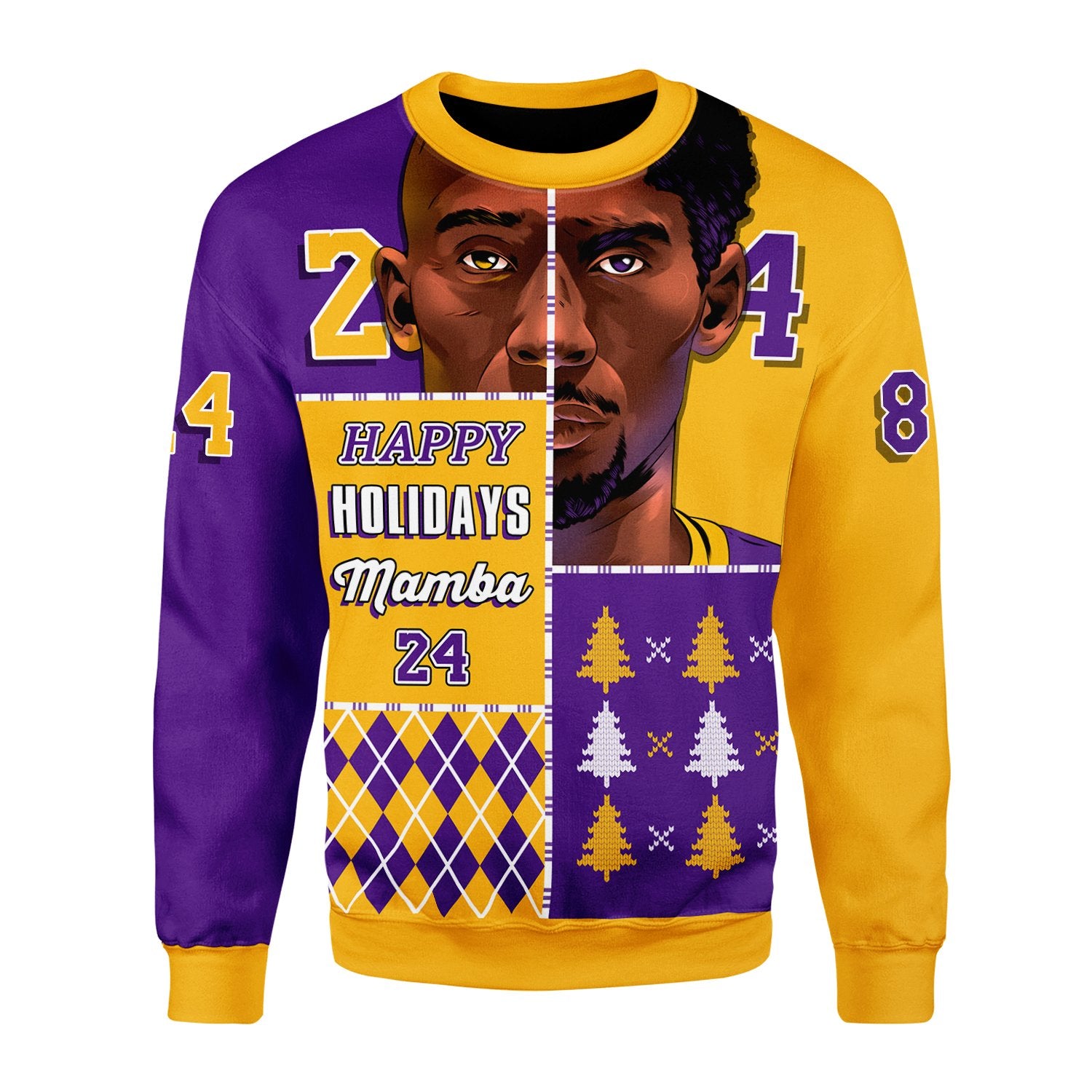 Customspig Christmas Sweater Happy Holidays Mamba 3D Apparel