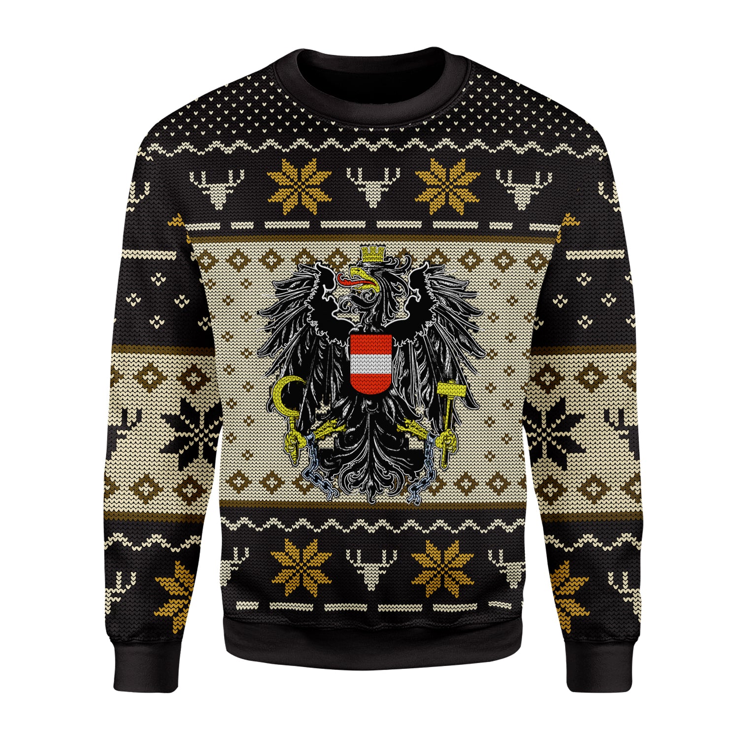 Customspig Christmas Sweater Austria Coat of Arms 3D Apparel