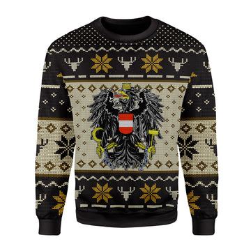 Customspig Christmas Sweater Austria Coat of Arms 3D Apparel