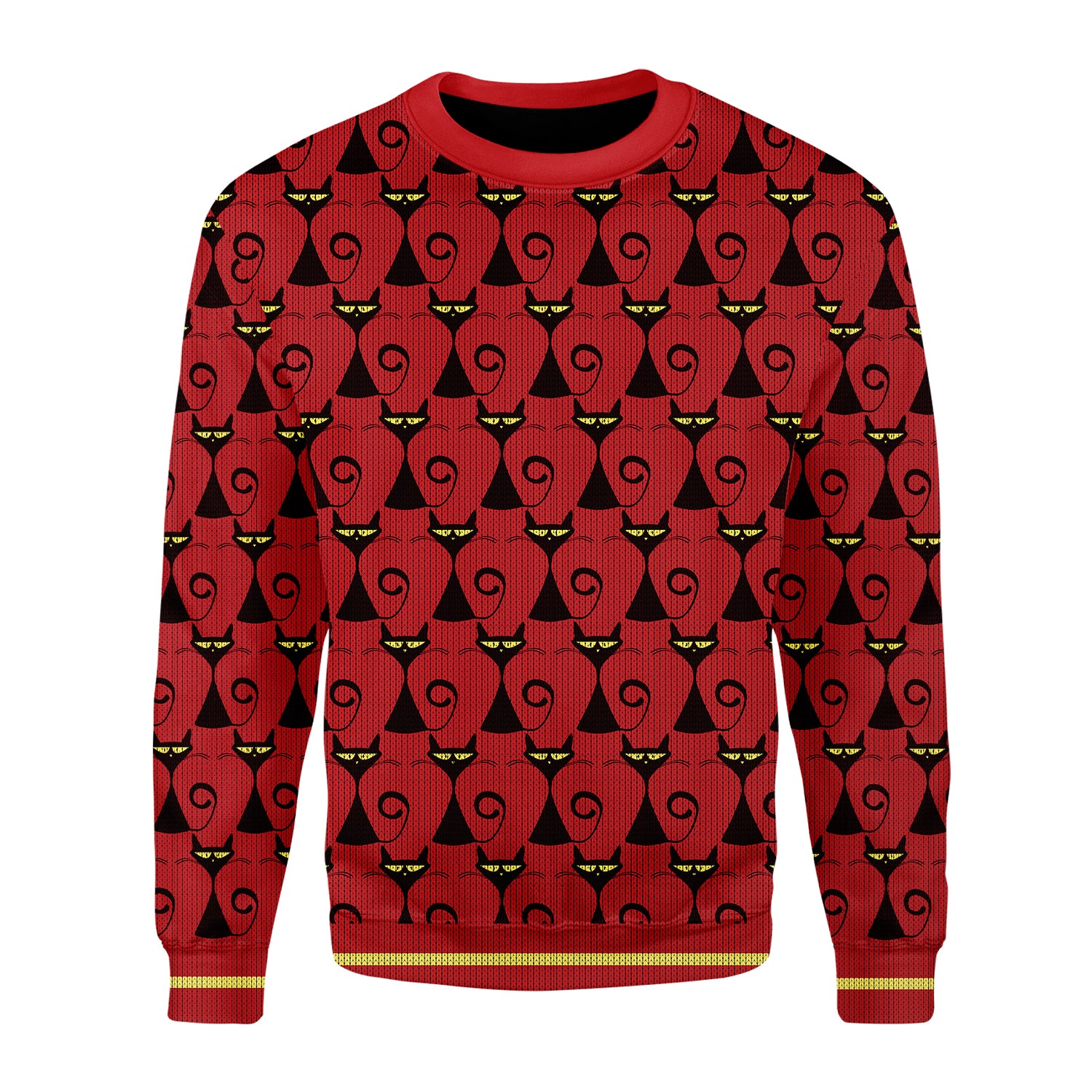 Customspig Christmas Sweater Black Cat 3D Apparel
