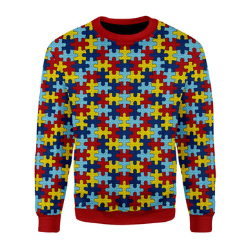 Customspig Christmas Sweater Autism 3D Apparel