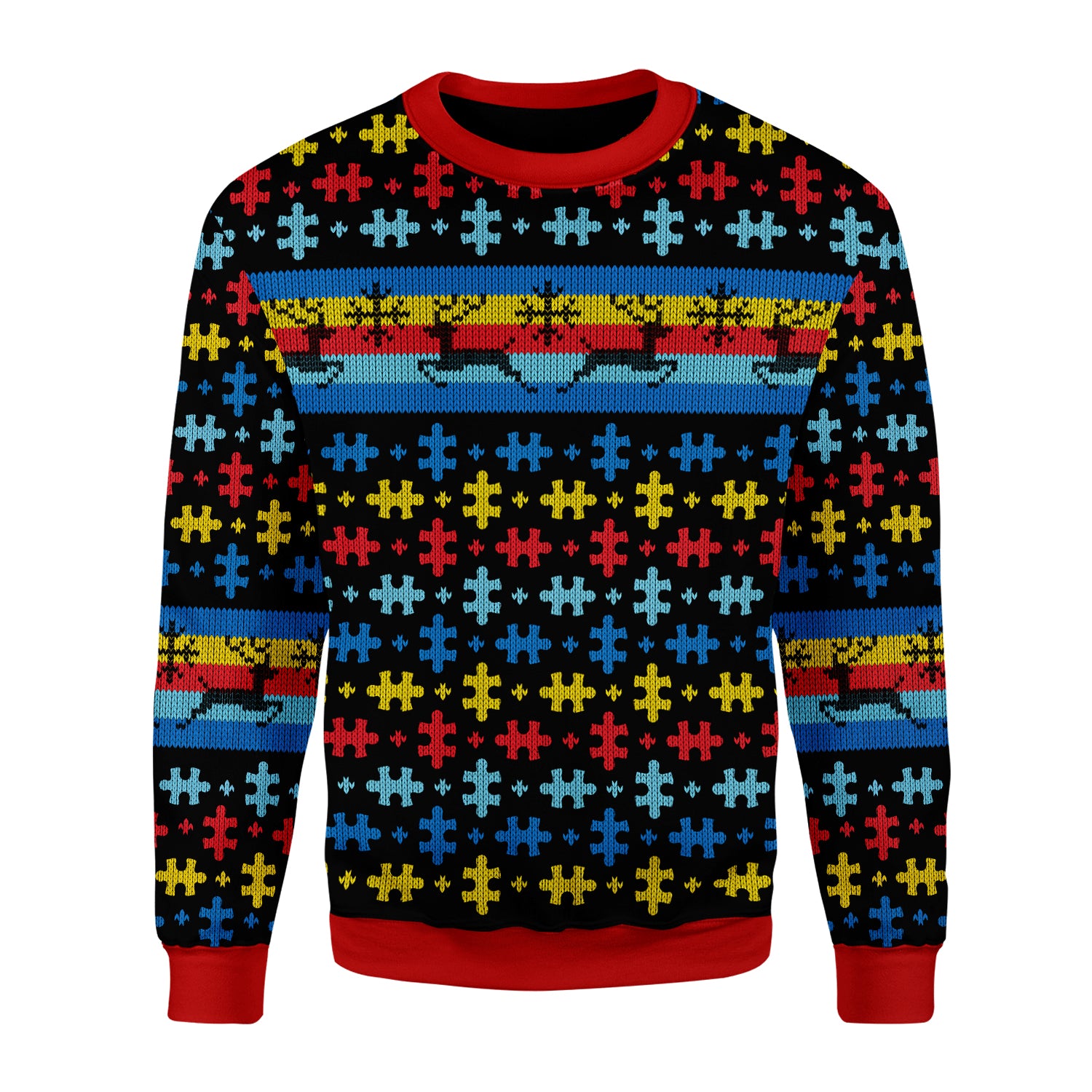 Customspig Christmas Sweater Autsim 3D Apparel