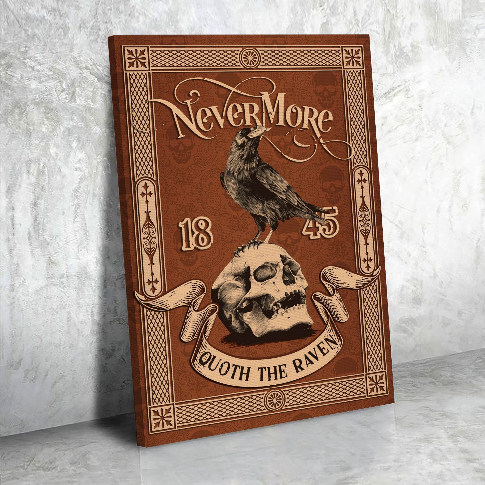 Customspig Canvas Distressed Edgar Allan Poe The Raven Nevermore